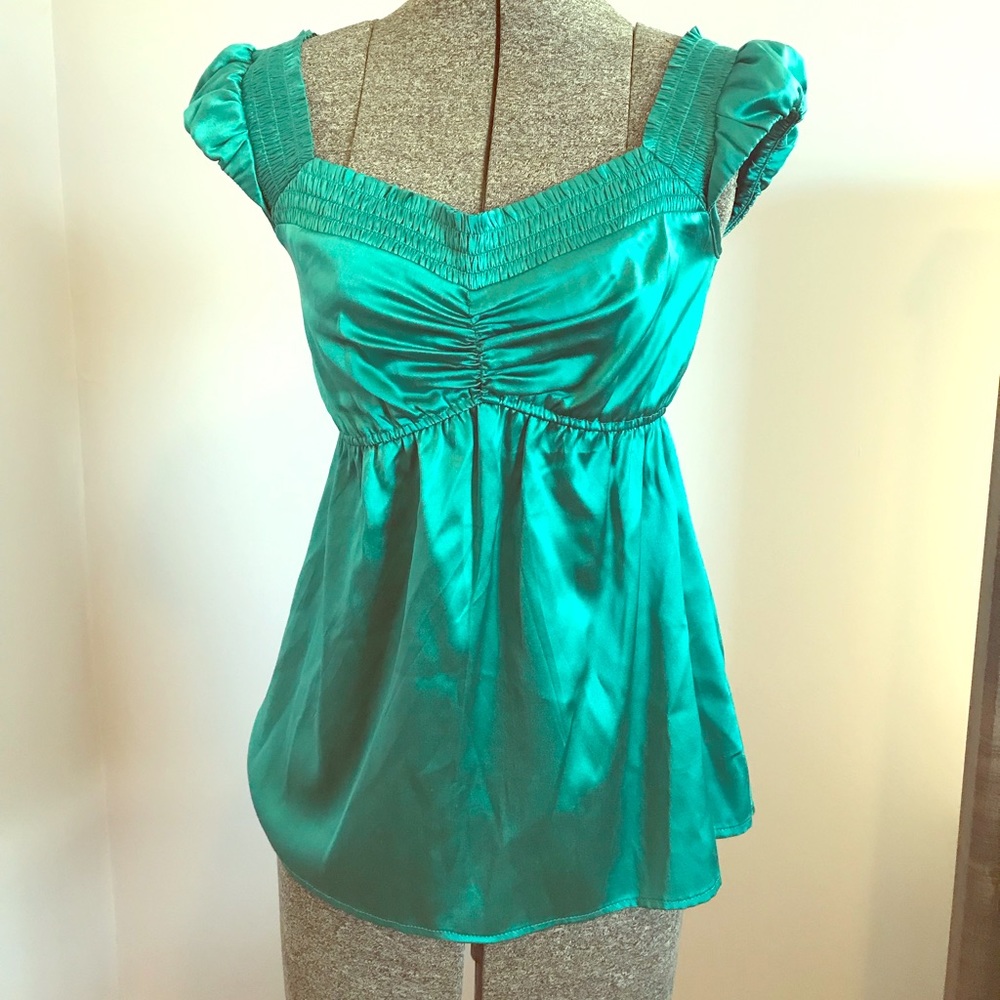 Silk turquoise top